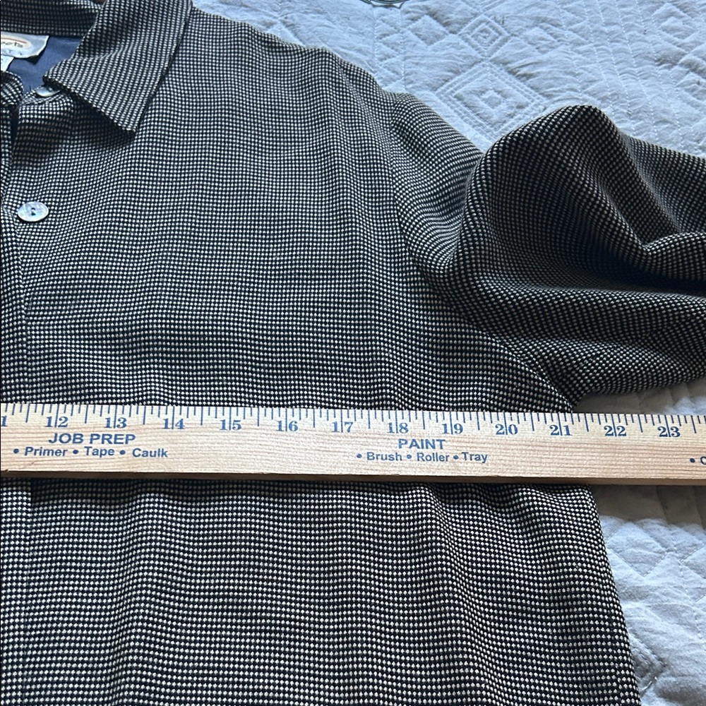 Super Sharp Black/Cream Textured Pattern Rayon/Wo… - image 8